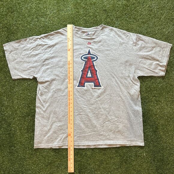 Vintage Y2K Majestic Los Angeles Angels Mens 2XL Gray Shirt Graphic Logo Tee - Picture 2 of 8